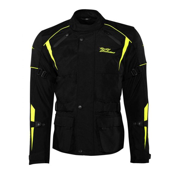 Geci Moto Textil Rusty Stitches Geaca Moto Textila Tommy Jack Black/Yellow Fluo