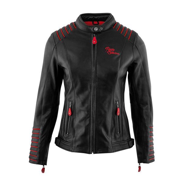 Geci Moto Piele - Dama Rusty Stitches Geaca Moto Piele Dama Amanda Black/Red