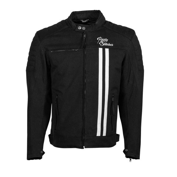 Geci Moto Textil Rusty Stitches Geaca Moto Texila Ralph V2 Black/White 2024