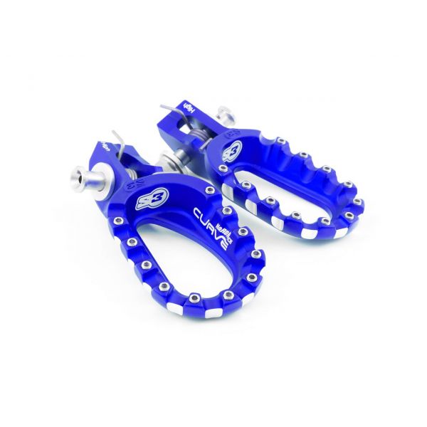MX Foot Pegs S3 Curve High Footrests Blue KTM/Husqvarna