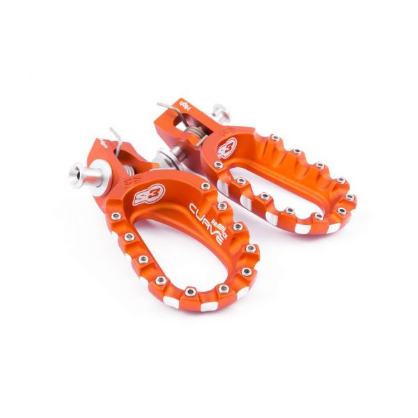MX Foot Pegs S3 Curve High Footrests Orange KTM/Husqvarna