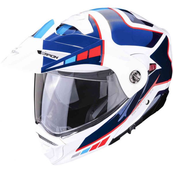 Casti Moto Adventure-Touring Scorpion Exo Casca Moto Flip-UP/Touring/Adventure ADX-S Camino White/Blue/Red 23