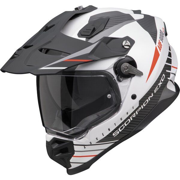 Casti Moto Adventure-Touring Scorpion Exo Casca Moto Adventure Adf-9000 Air Feat Matt White/Black/Red 2024