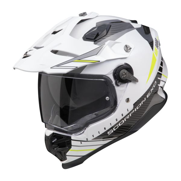 Casti Moto Adventure-Touring Scorpion Exo Casca Moto Adventure Adf-9000 Air Feat White/Matt Black/Yellow Fluo 2024