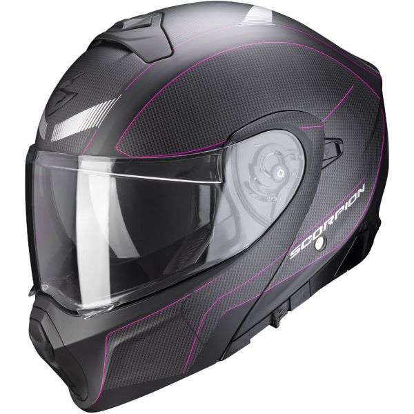 Casti Moto Flip-up (Modulabile) Scorpion Exo Casca Moto Flip-Up Exo-930 Cielo Matt Black/Pink