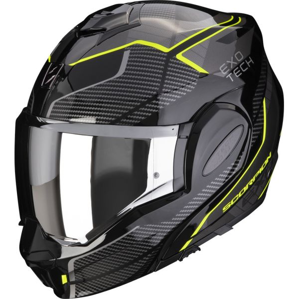 Casti Moto Flip-up (Modulabile) Scorpion Exo Casca Moto Flip-Up Exo Tech Evo Animo Black/Yellow Fluo 24