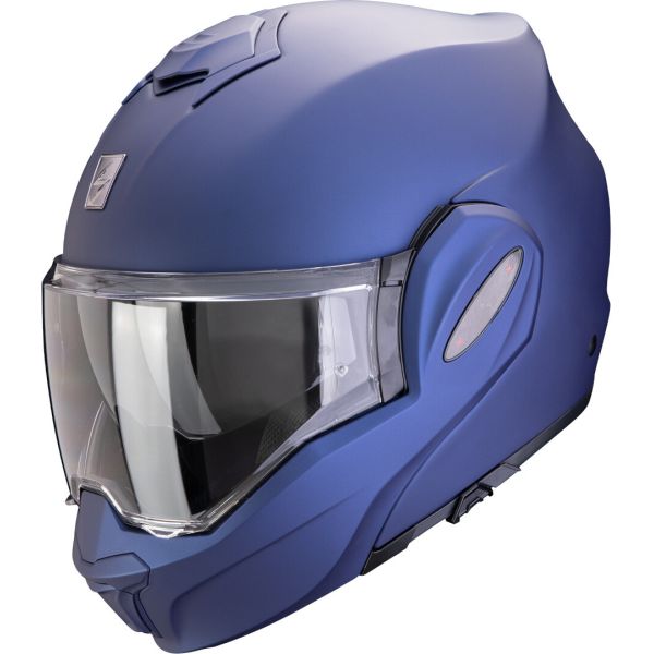 Casti Moto Flip-up (Modulabile) Scorpion Exo Casca Moto Flip-Up Exo Tech Evo Pro Solid Metal Blue Matt 24