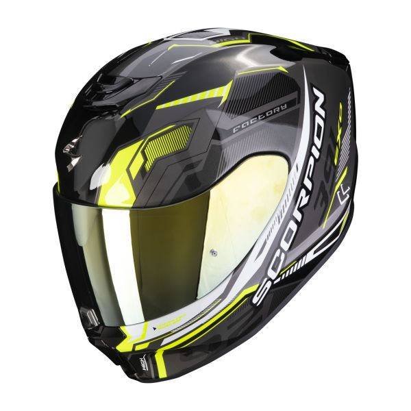 Casti Moto Integrale Scorpion Exo Casca Moto Full-Face 391 Haut Negru/Galben Fluo Glossy 23