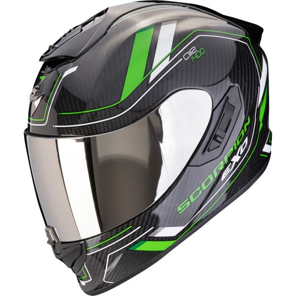 Casti Moto Integrale Scorpion Exo Casca Moto Full-Face EXO 1400 Evo 2 Carbon Air Mirage Black/Green/White 24