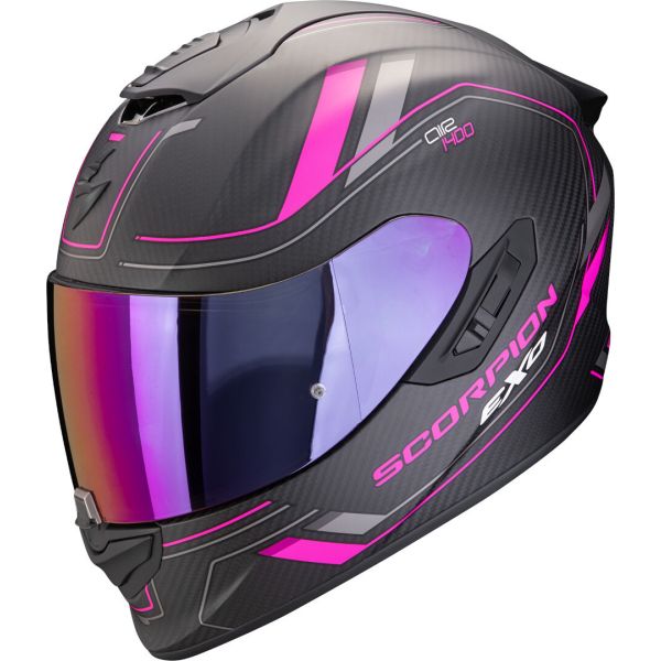 Casti Moto Integrale Scorpion Exo Casca Moto Full-Face EXO 1400 Evo 2 Carbon Air Mirage Black Matt/Pink 24