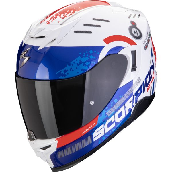 Casti Moto Integrale Scorpion Exo Casca Moto Full-Face EXO 520 Evo Air Titan White/Blue/Red 24