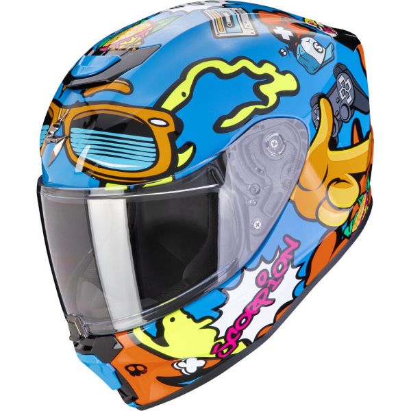 Casti Moto Integrale Scorpion Exo Casca Moto Full-Face EXO JNR Air Fun Blue/Orange 24