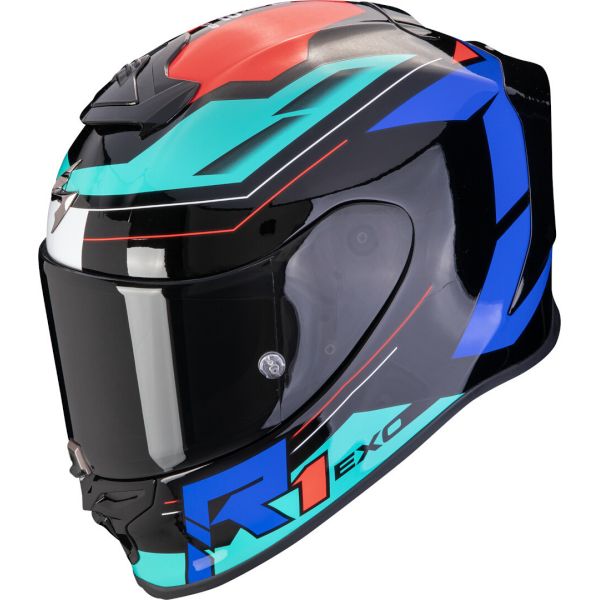 Casti Moto Integrale Scorpion Exo Casca Moto Full-Face EXO R1 Evo Air Blaze Black/Blue/Red 24