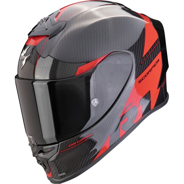 Casti Moto Integrale Scorpion Exo Casca Moto Full-Face EXO R1 Evo Carbon Air Rally Black/Red 24