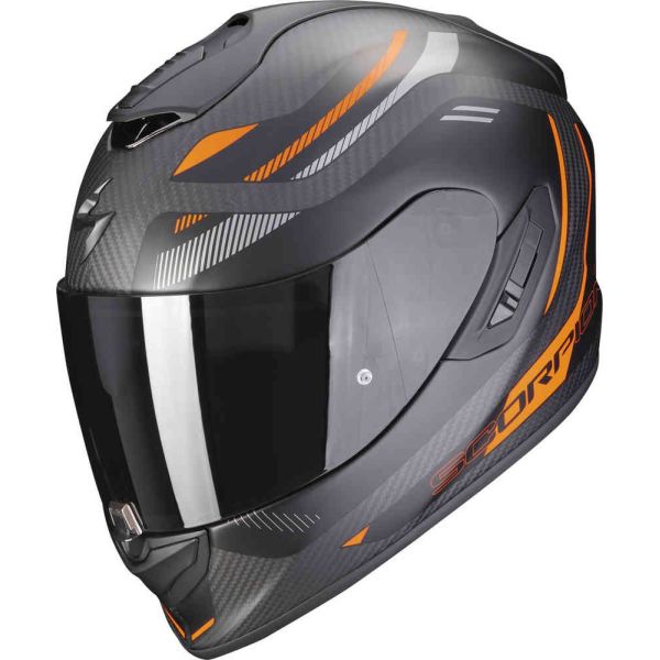 Casti Moto Integrale Scorpion Exo Casca Moto Full-Face/Integrala 1400 Evo Carbon Air Kydra Negru Mat/Portocaliu