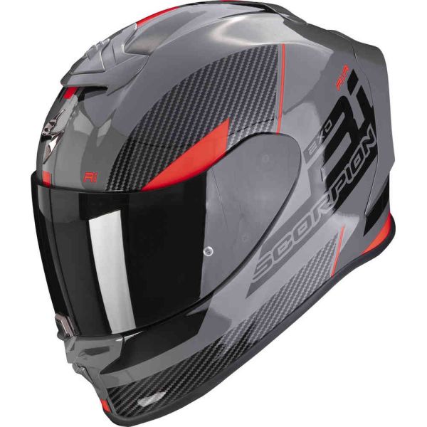 Casti Moto Integrale Scorpion Exo Casca Moto Full-Face/Integrala Exo R1 Evo Air Final Gri/Negru/Rosu