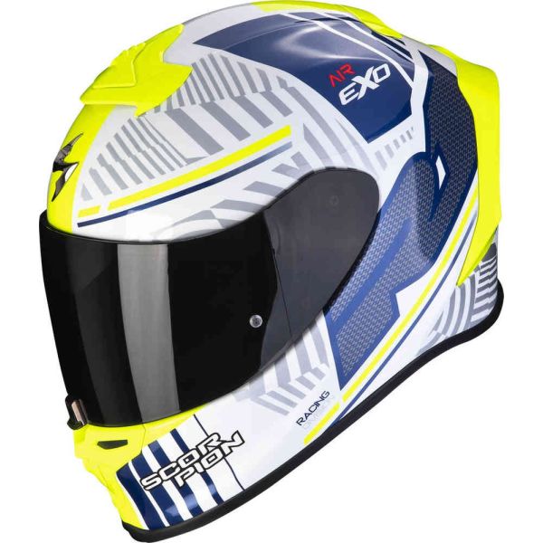 Casti Moto Integrale Scorpion Exo Casca Moto Full-Face/Integrala Exo R1 Evo Air Victory Alb/Albastru