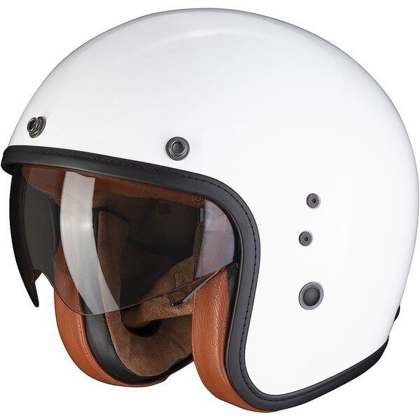 Casti Moto Jet (Open Face) Scorpion Exo Casca Moto Jet Belfast Evo Luxe Alb