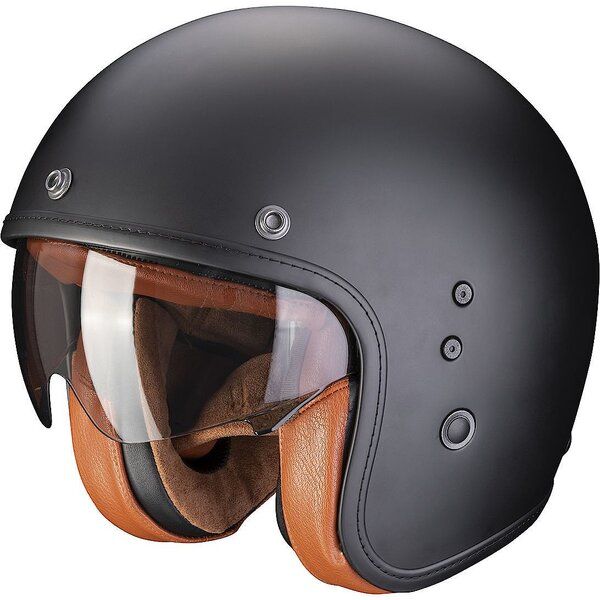 Casti Moto Flip-up (Modulabile) Scorpion Exo Casca Moto Jet Belfast Evo Luxe Negru Mat