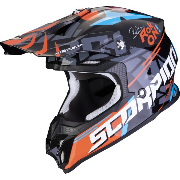 Casti Cross-Enduro Scorpion Exo Casca Moto MX/Enduro VX-16 Evo Air Rok Black/Orange 24