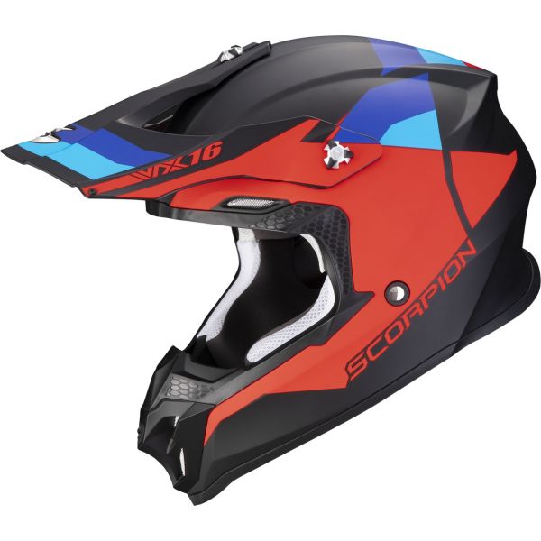 Casti Cross-Enduro Scorpion Exo Casca Moto MX/Enduro VX-16 Evo Air Spectrum Black Matt/Red/Blue 24