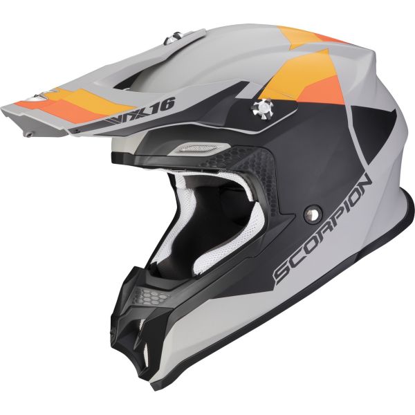 Casti Cross-Enduro Scorpion Exo Casca Moto MX/Enduro VX-16 Evo Air Spectrum Grey Matt/Orange 24