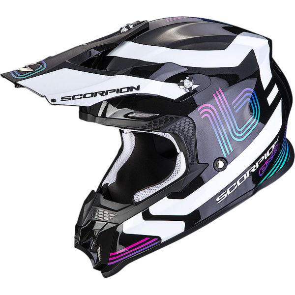 Casti Cross-Enduro Scorpion Exo Casca Moto MX/Enduro VX-16 Evo Air Tub Black/White 24