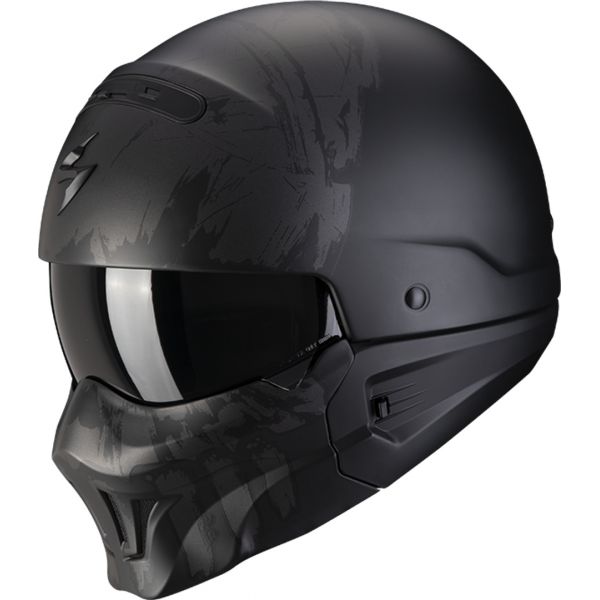 Jet helmets Scorpion Exo Moto Open Face Helmet Exo-Combat Evo Marauder Matt Black-Dark Silver 2022