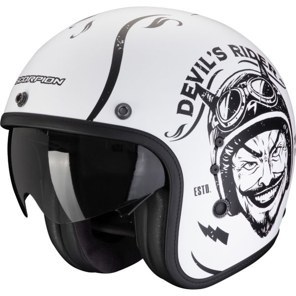 Casti Moto Jet (Open Face) Scorpion Exo Casca Moto Open Face/Jet Belfast Evo Romeo White Matt/Black 24