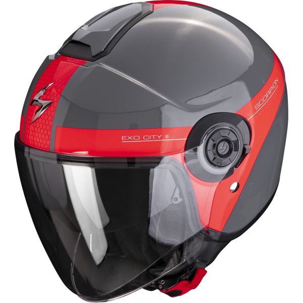 Casti Moto Jet (Open Face) Scorpion Exo Casca Moto Open Face/Jet Exo City 2 Short Grey/Red 24