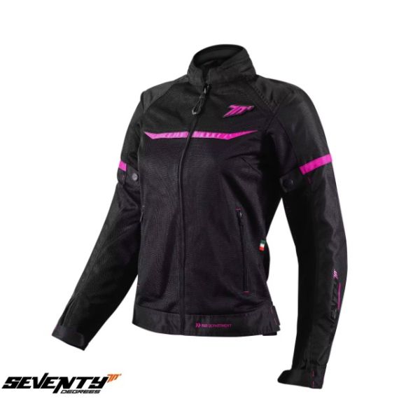Textile Womens Jackets Seventy SD-JR30.2 Mojave Women Motorcycle Jacket Black Fuchsia