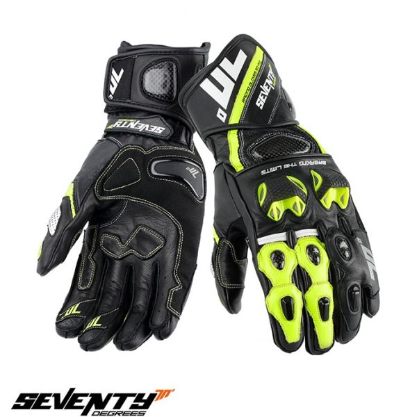 Manusi Moto Sport si Piele Seventy Manusi Moto Piele SD-R12 Black/Yellow
