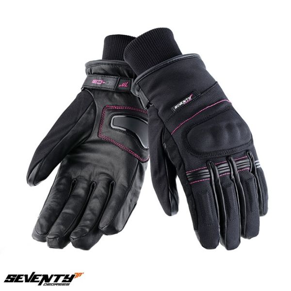 Gloves Womens Seventy Lady Textile Moto Gloves SD-C31 WinterTex Black/Pink 24