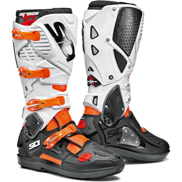 Cizme MX-Enduro Sidi Cizme Moto Crossfire 3 SRS Orange Fluor-Black White