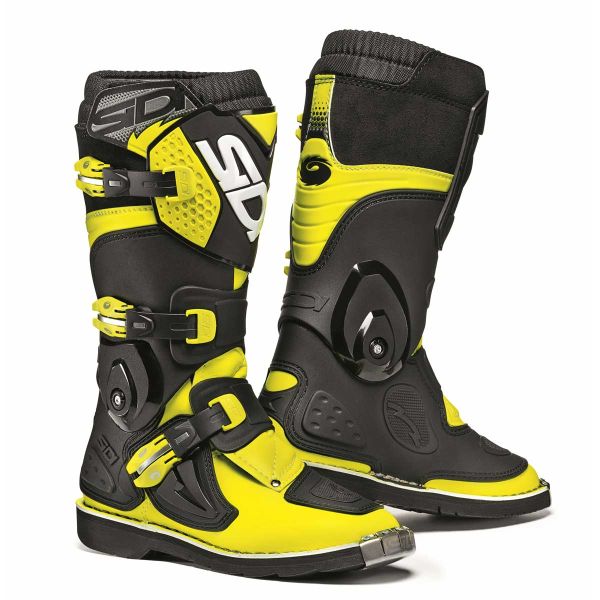 Cizme MX-Enduro Copii Sidi Cizme Enduro Copii Flame Black-Yellow Fluo