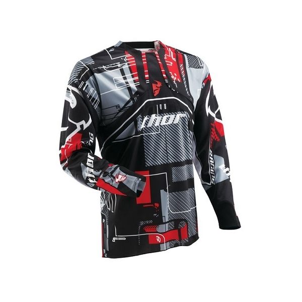 Jerseys MX-Enduro Thor Flux Circuit Red Jersey 2013