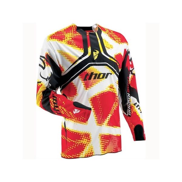 Jerseys MX-Enduro Thor Flux Fiber Red Jersey 2013