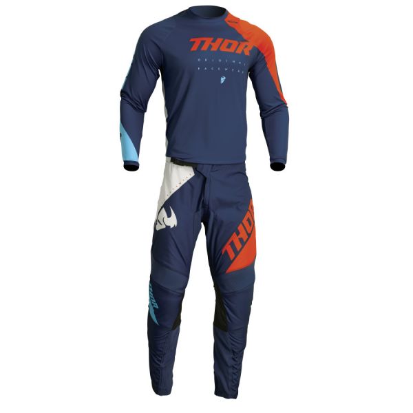 Combos MX-Enduro Thor-oferta Jersey + Pants Moto Combo Sector Edge Navy/Red Orange 23