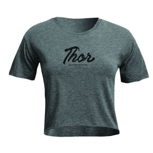 Tricouri/Camasi Casual Thor Tricou Dama Script Crop Gray 24