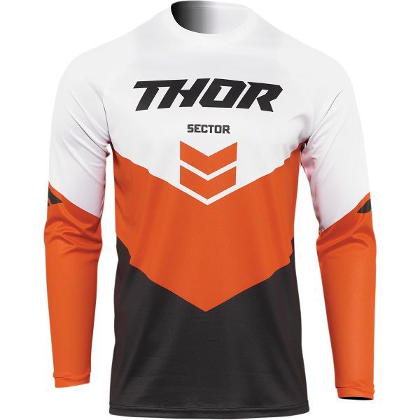 Kids Jerseys MX-Enduro Thor Youth Moto MX Jersey Sector Birdrock Charcoal/Red Orange