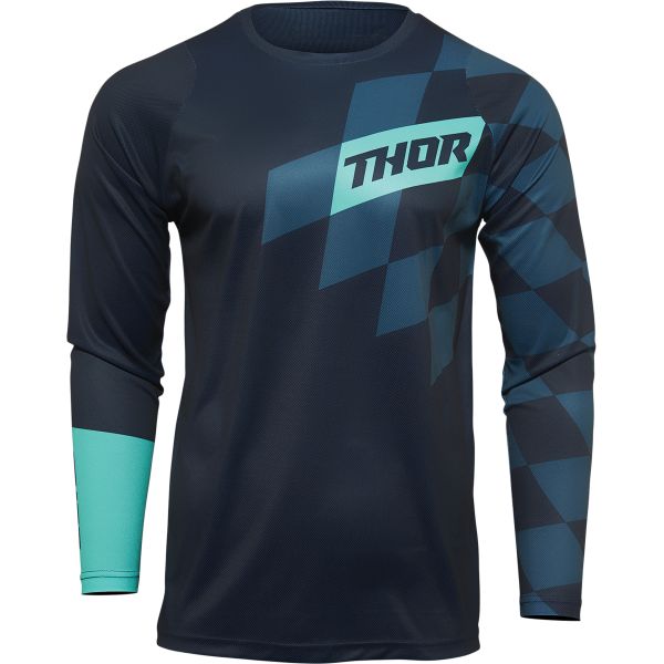Tricouri MX-Enduro Copii Thor Tricou Moto MX Copii Sector Birdrock Midnight Blue/Mint