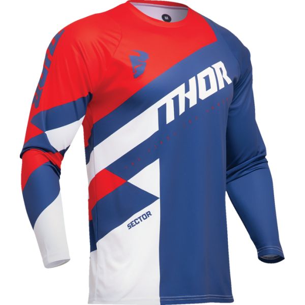 Tricouri MX-Enduro Copii Thor Tricou Moto Mx/Enduro Copii Sector Checker Navy/Red 2024
