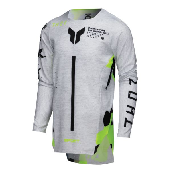 Tricouri MX-Enduro Copii Thor Tricou Moto MX/Enduro Copii Sportmode Riot White/Acid 25