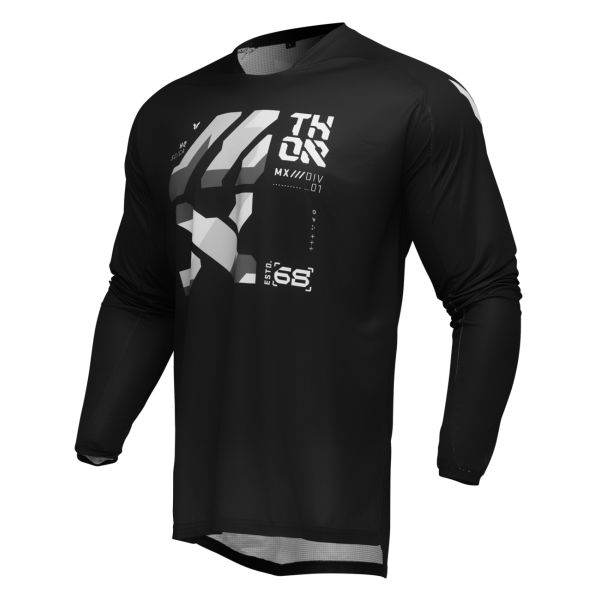 Tricouri MX-Enduro Thor Tricou Moto MX/Enduro Launchmode Brave Black/Gray 25