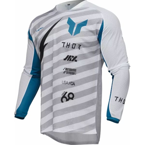 Tricouri MX-Enduro Thor Tricou Moto MX/Enduro Launchmode Vented Raid White/Gray 25