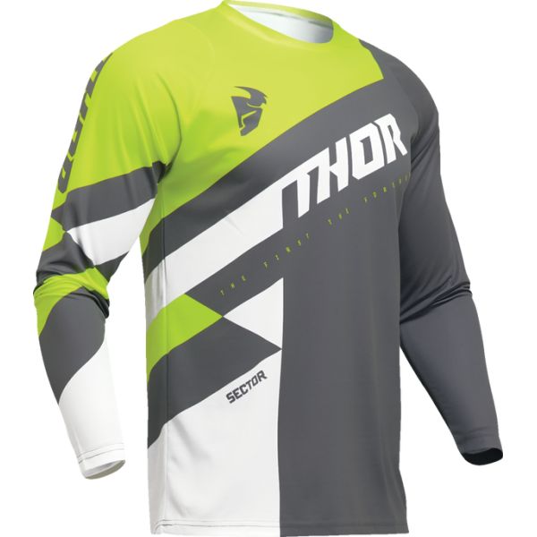 Tricouri MX-Enduro Thor Tricou Moto Mx/Enduro Sector Checker Charcoal/Acid 2024