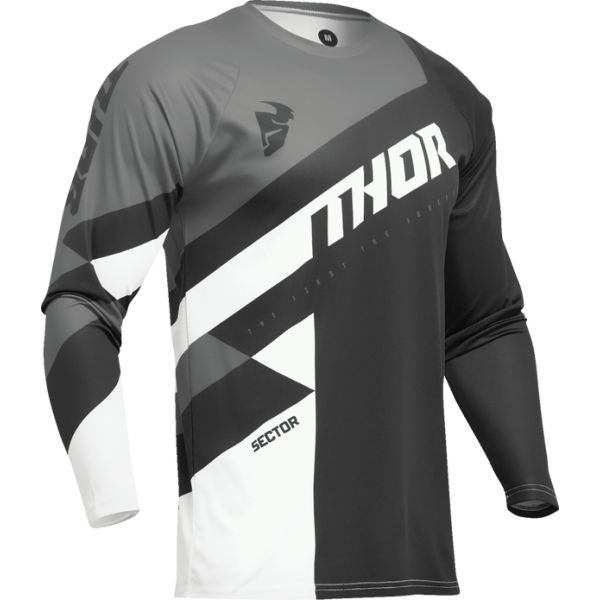 Tricouri MX-Enduro Thor Tricou Moto Mx/Enduro Sector Checker Charcoal Black/Gray 2024