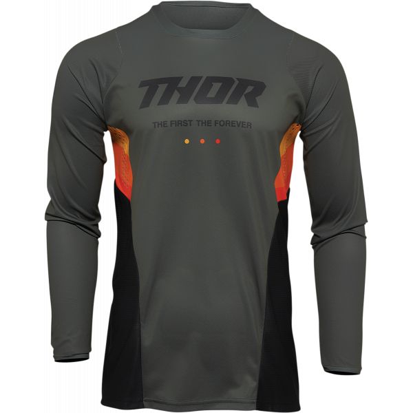 Tricouri MX-Enduro Thor Tricou Enduro Pulse React Army Green/Black