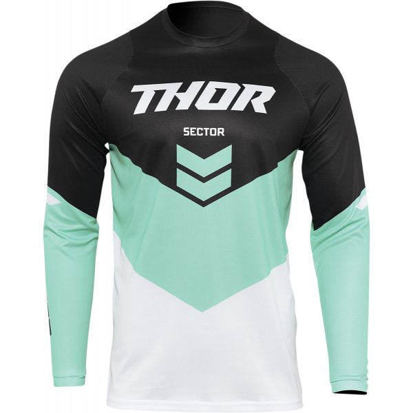 Tricouri MX-Enduro Thor Tricou Enduro Sector Chev Black/Mint
