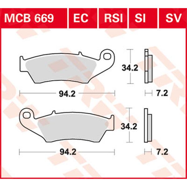 Brake pads TRW Brake Pads Si Series Sindered Off-road MCB669SI